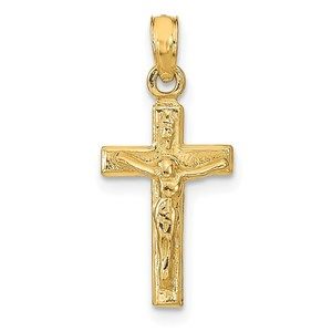 Million Charms 14k Religious Crucifix Necklace Charm Pendant